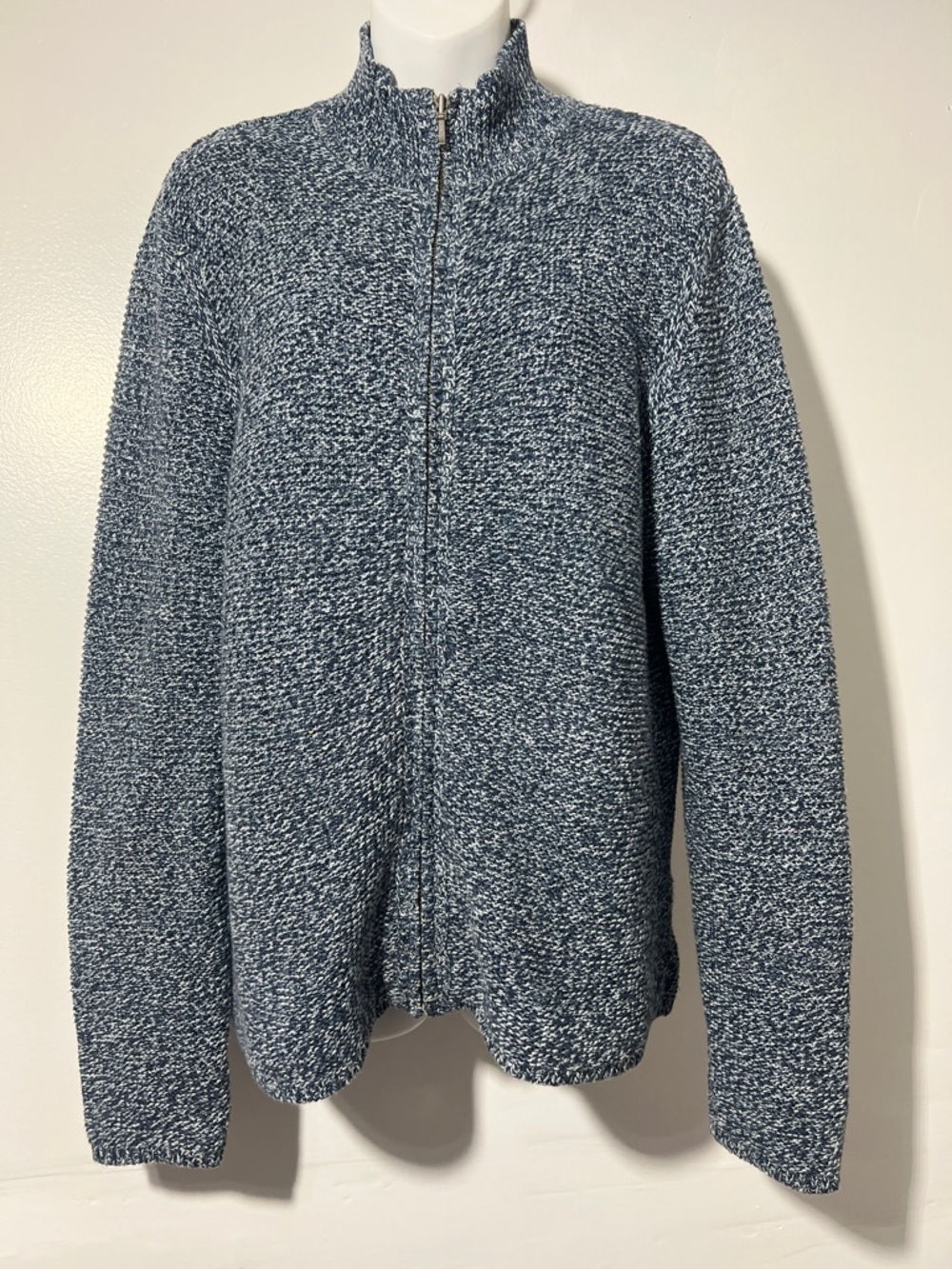 Nordstrom Cotton Knit Marled Zip Cardigan